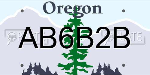 AB6B2B Oregon License Plate