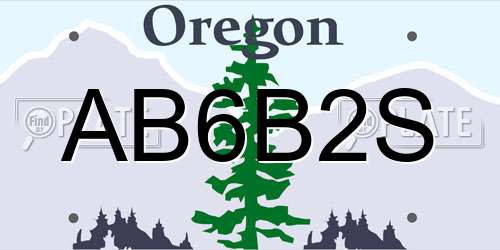 AB6B2S Oregon License Plate