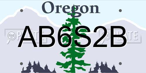 AB6S2B Oregon License Plate