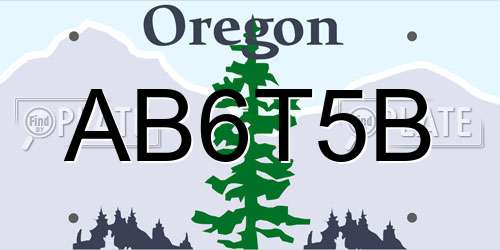 AB6T5B Oregon License Plate