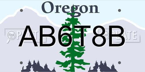 AB6T8B Oregon License Plate