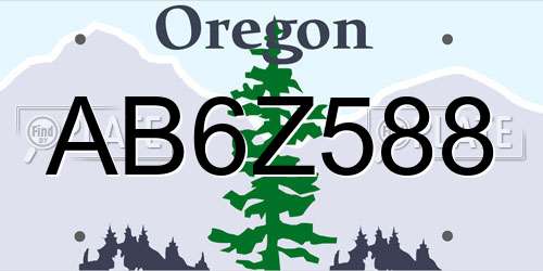 AB6Z588 Oregon License Plate