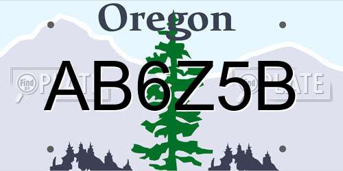 AB6Z5B Oregon License Plate