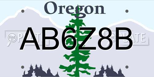 AB6Z8B Oregon License Plate