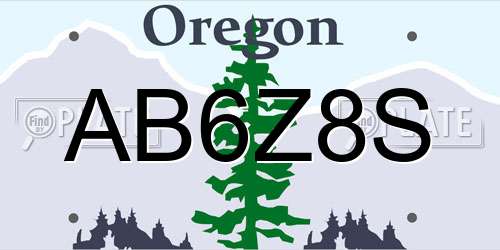 AB6Z8S Oregon License Plate