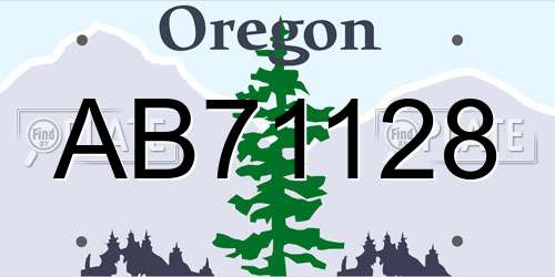 AB71128 Oregon License Plate