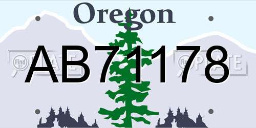 AB71178 Oregon License Plate