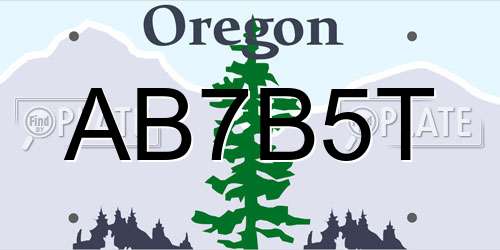 AB7B5T Oregon License Plate