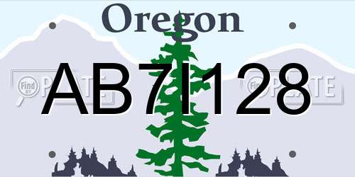 AB7I128 Oregon License Plate
