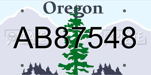 AB87548 Oregon License Plate
