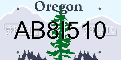 AB8I510 Oregon License Plate