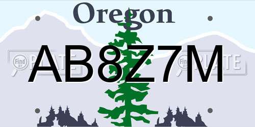 AB8Z7M Oregon License Plate