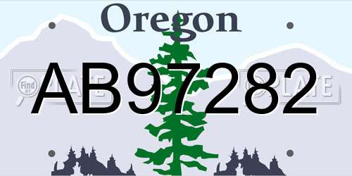 AB97282 Oregon License Plate