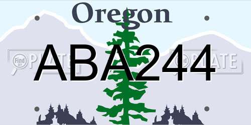 ABA244 Oregon License Plate