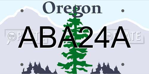 ABA24A Oregon License Plate