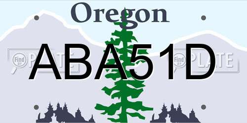 ABA51D Oregon License Plate