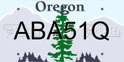 ABA51Q Oregon License Plate