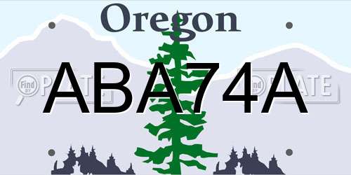 ABA74A Oregon License Plate
