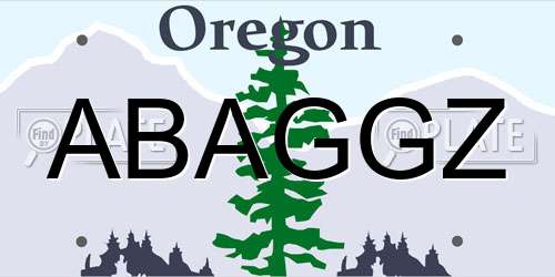 ABAGGZ Oregon License Plate