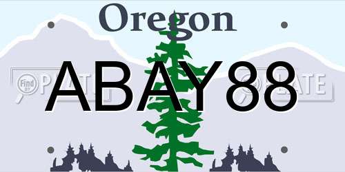ABAY88 Oregon License Plate