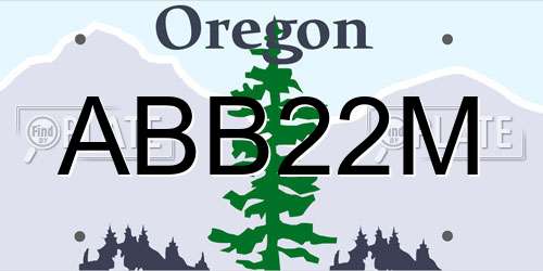 ABB22M Oregon License Plate