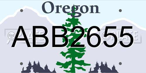 ABB2655 Oregon License Plate