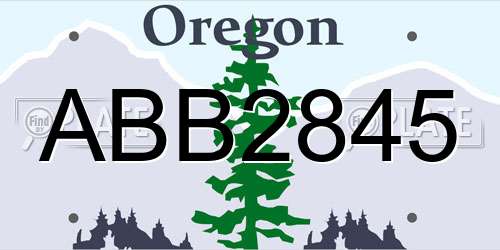ABB2845 Oregon License Plate