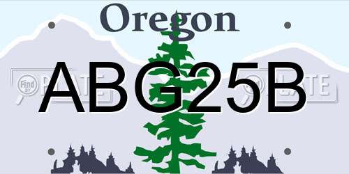 ABG25B Oregon License Plate