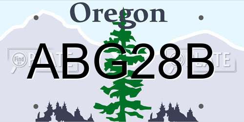 ABG28B Oregon License Plate