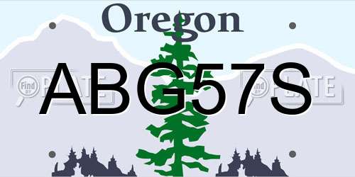 ABG57S Oregon License Plate