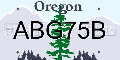 ABG75B Oregon License Plate