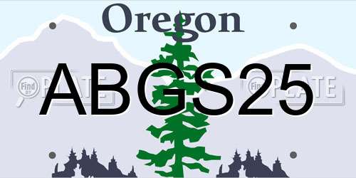 ABGS25 Oregon License Plate