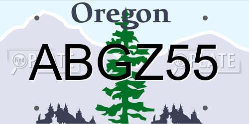ABGZ55 Oregon License Plate