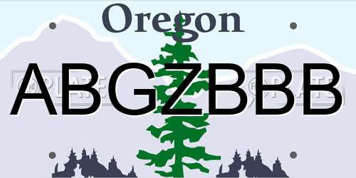 ABGZBBB Oregon License Plate