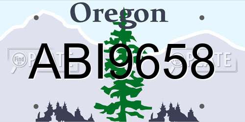 ABI9658 Oregon License Plate