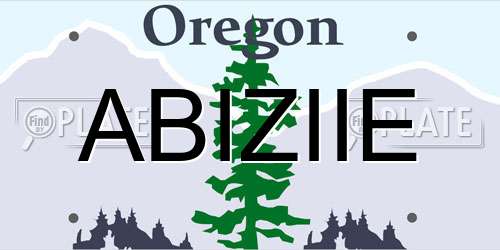 ABIZIIE Oregon License Plate