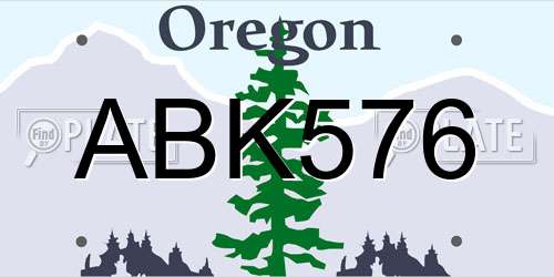 ABK576 Oregon License Plate