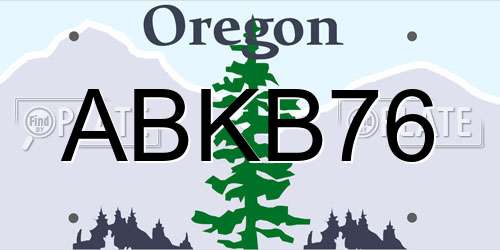 ABKB76 Oregon License Plate