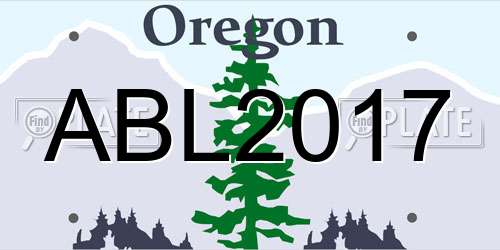 ABL2017 Oregon License Plate