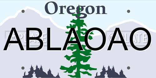 ABLAOAO Oregon License Plate