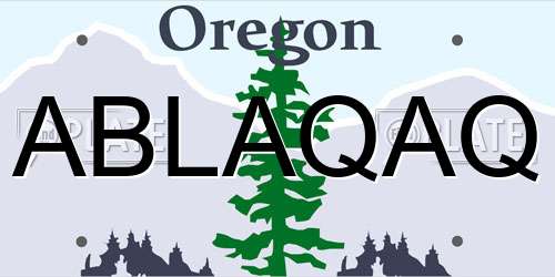 ABLAQAQ Oregon License Plate