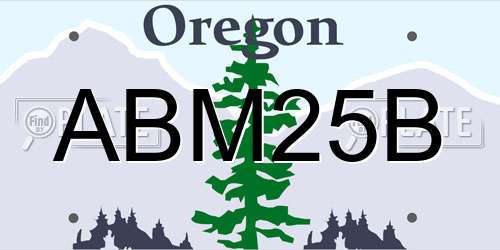 ABM25B Oregon License Plate