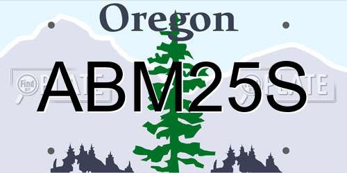 ABM25S Oregon License Plate