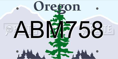 ABM758 Oregon License Plate