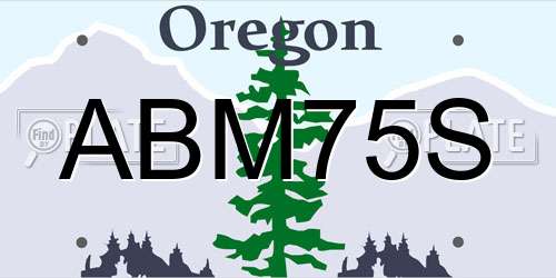 ABM75S Oregon License Plate
