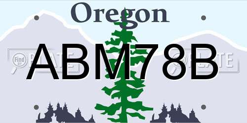 ABM78B Oregon License Plate