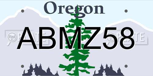 ABMZ58 Oregon License Plate