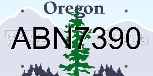 ABN7390 Oregon License Plate