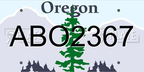 ABO2367 Oregon License Plate