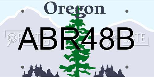 ABR48B Oregon License Plate